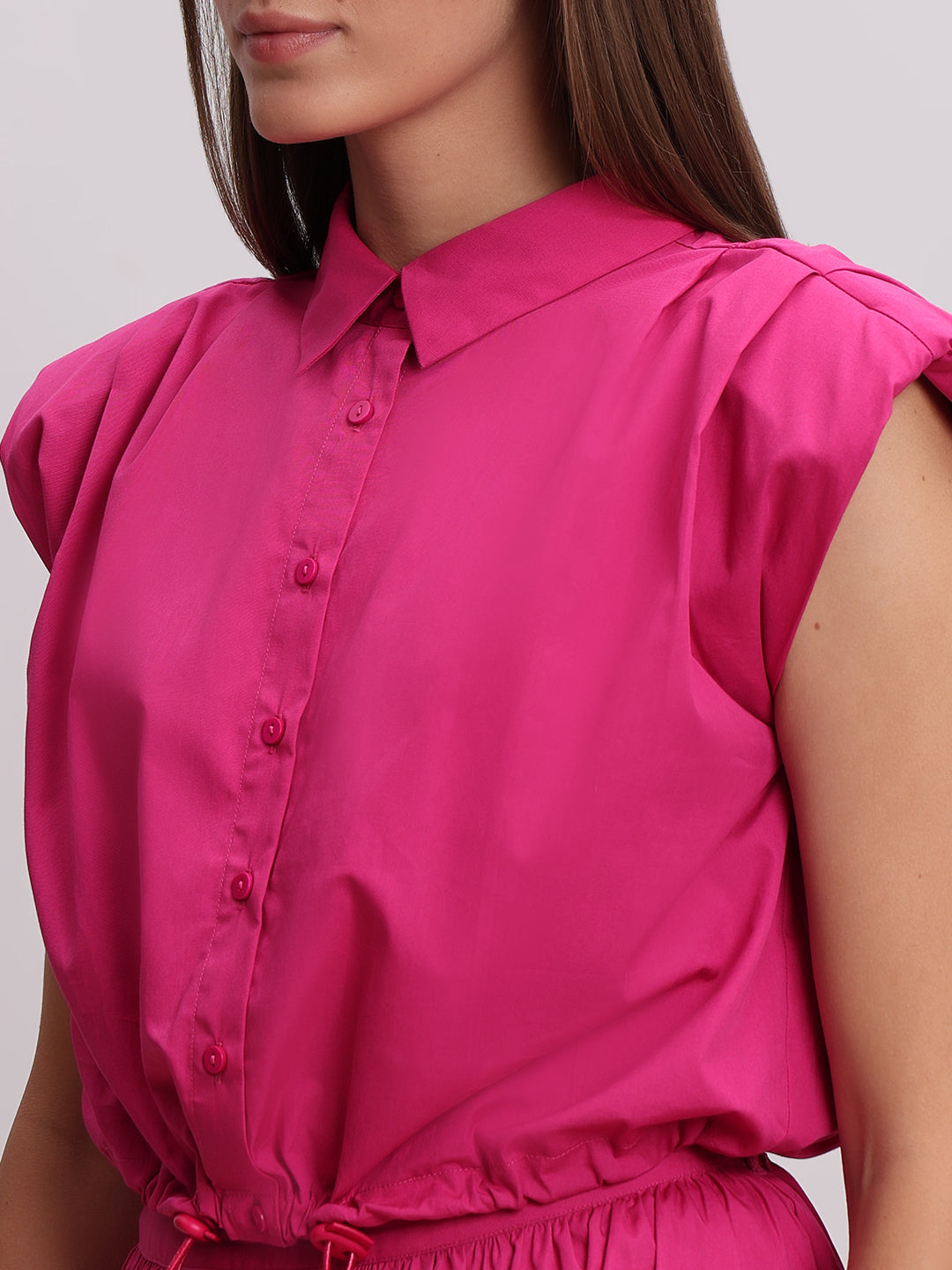 Fuchsia Pink Sleeveless Shirt