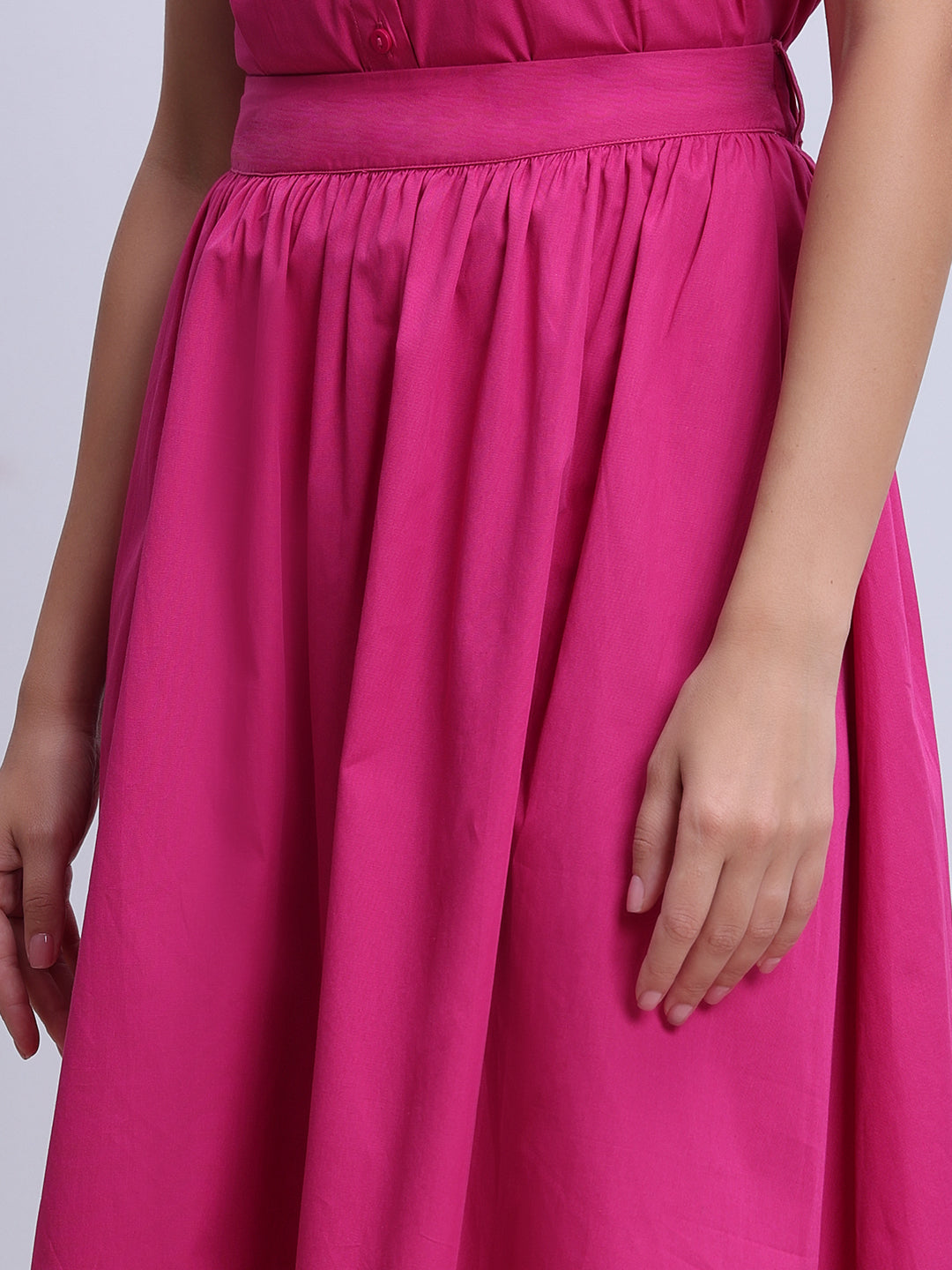 Fuchsia Pink Midi Skirt