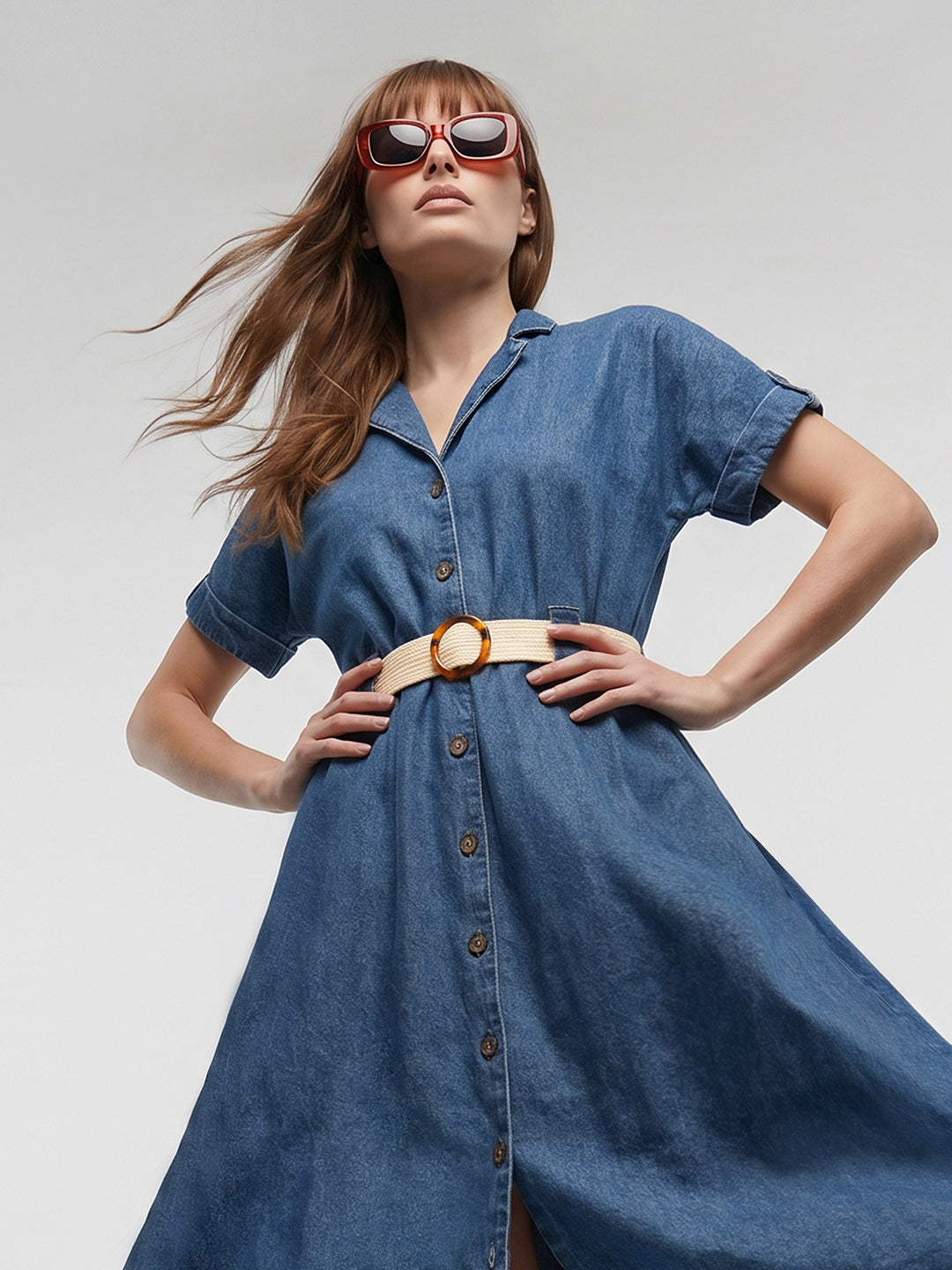 Blue Denim Shirt Dress