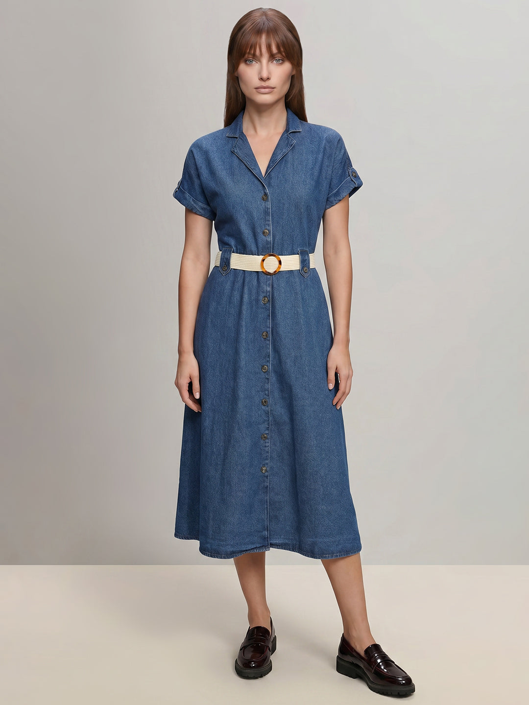 Blue Denim Shirt Dress