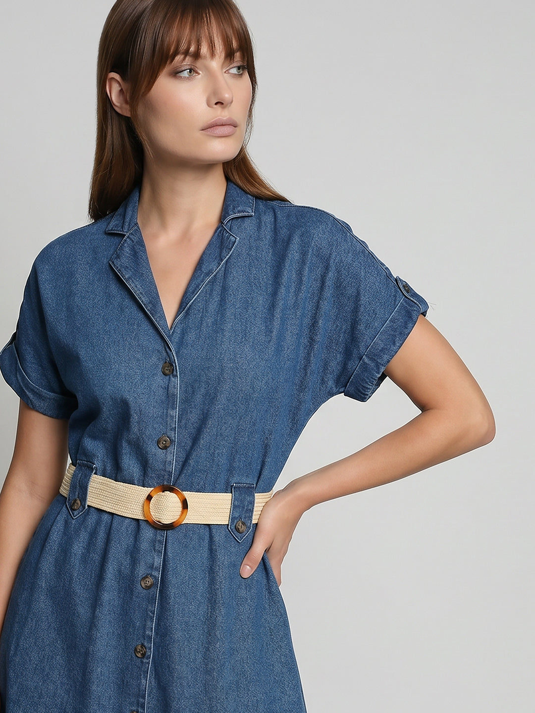 Blue Denim Shirt Dress