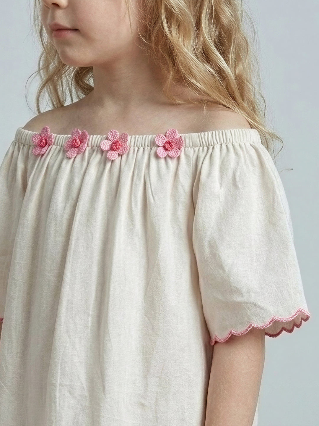 GIRLS Embroidered Off-Shoulder Dress