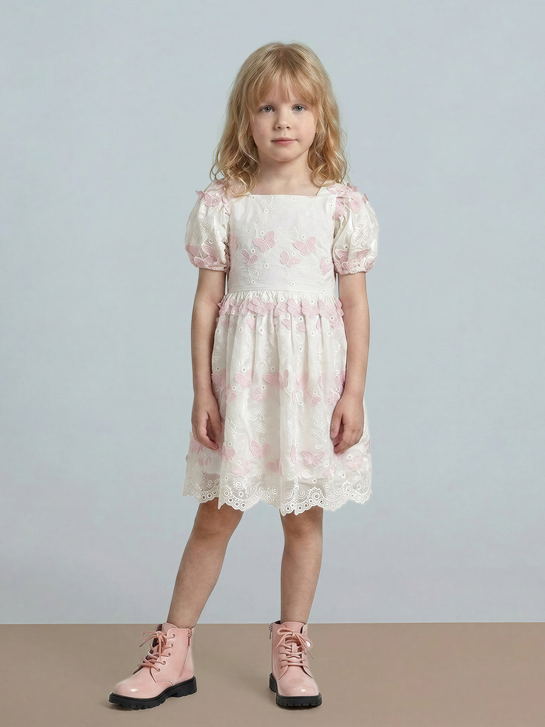 GIRLS Butterfly Embroidered Dress