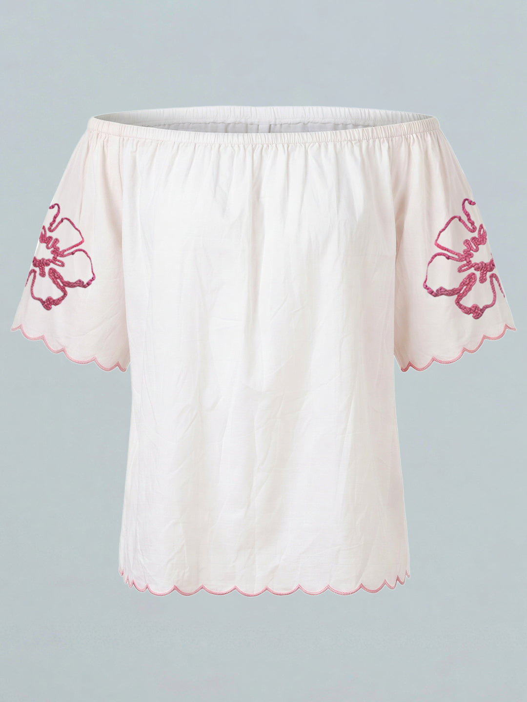 GIRLS Embroidered Off-Shoulder Top