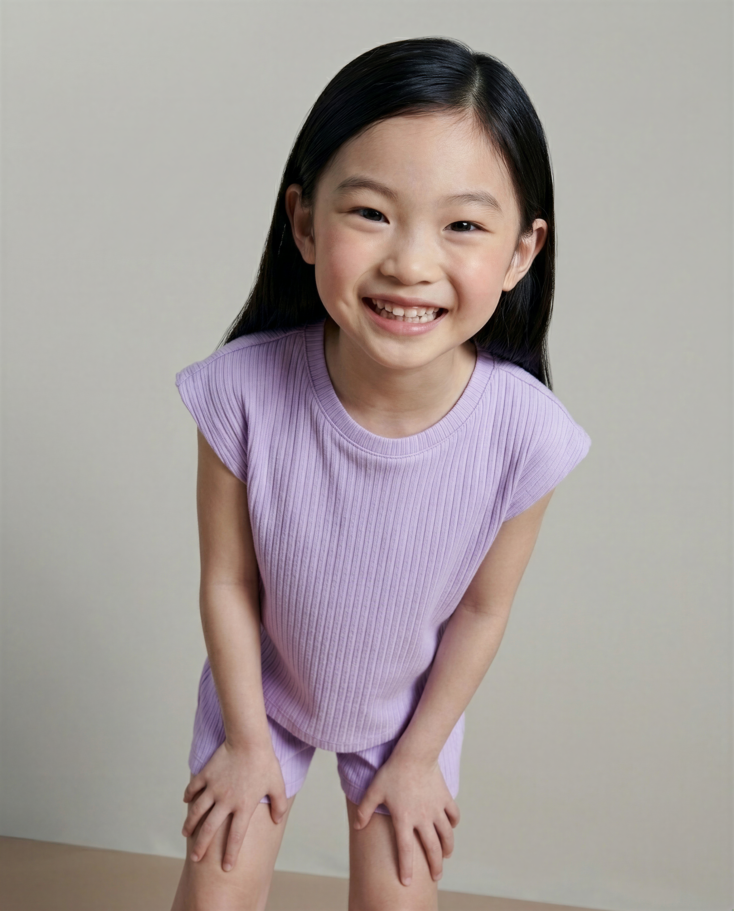 GIRLS Purple Textured T-shirt