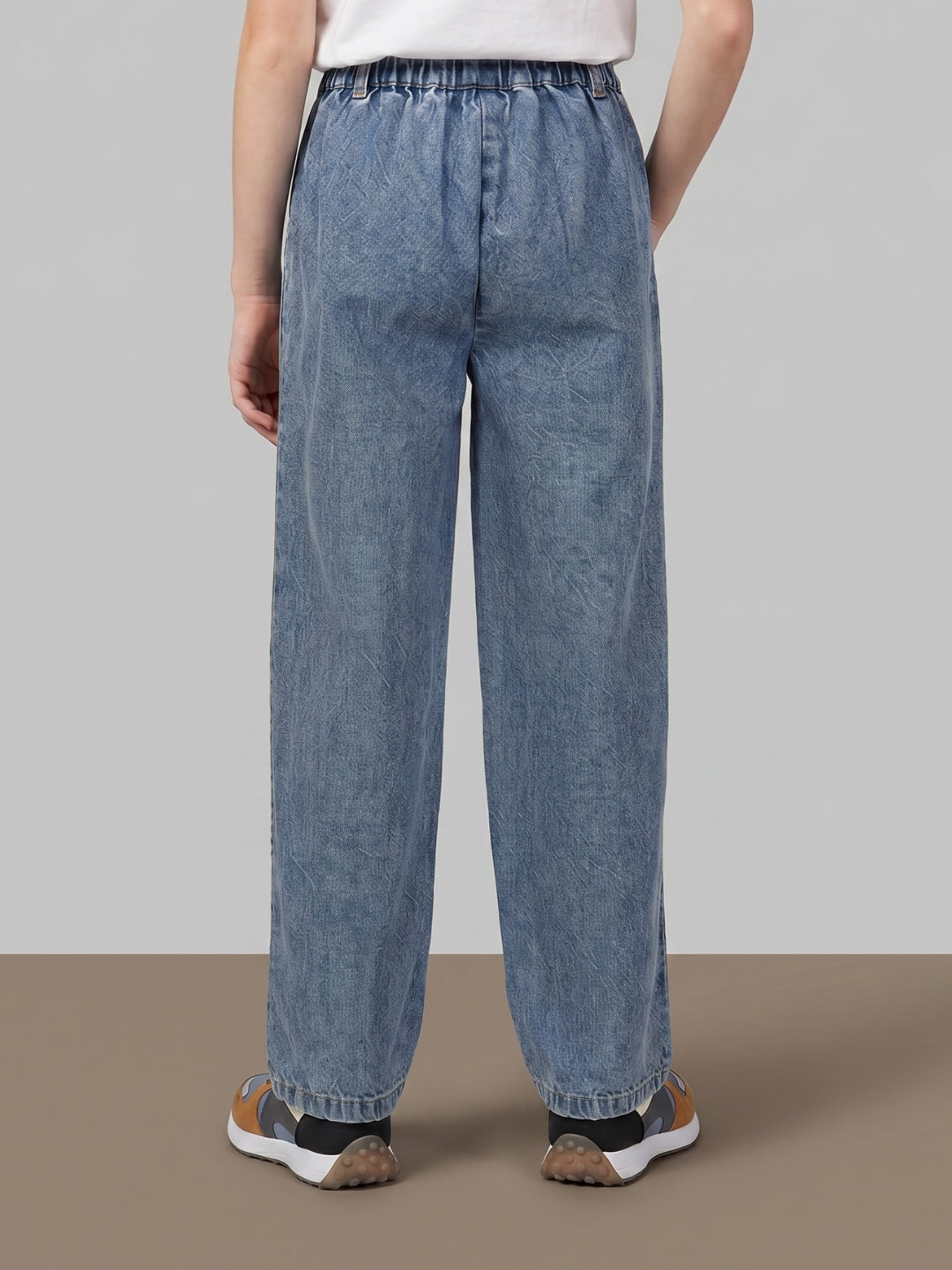 GIRLS Blue Mid Rise Straight Fit Jeans