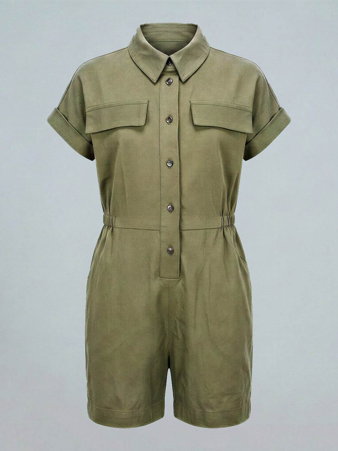 GIRLS Green Cotton Playsuit