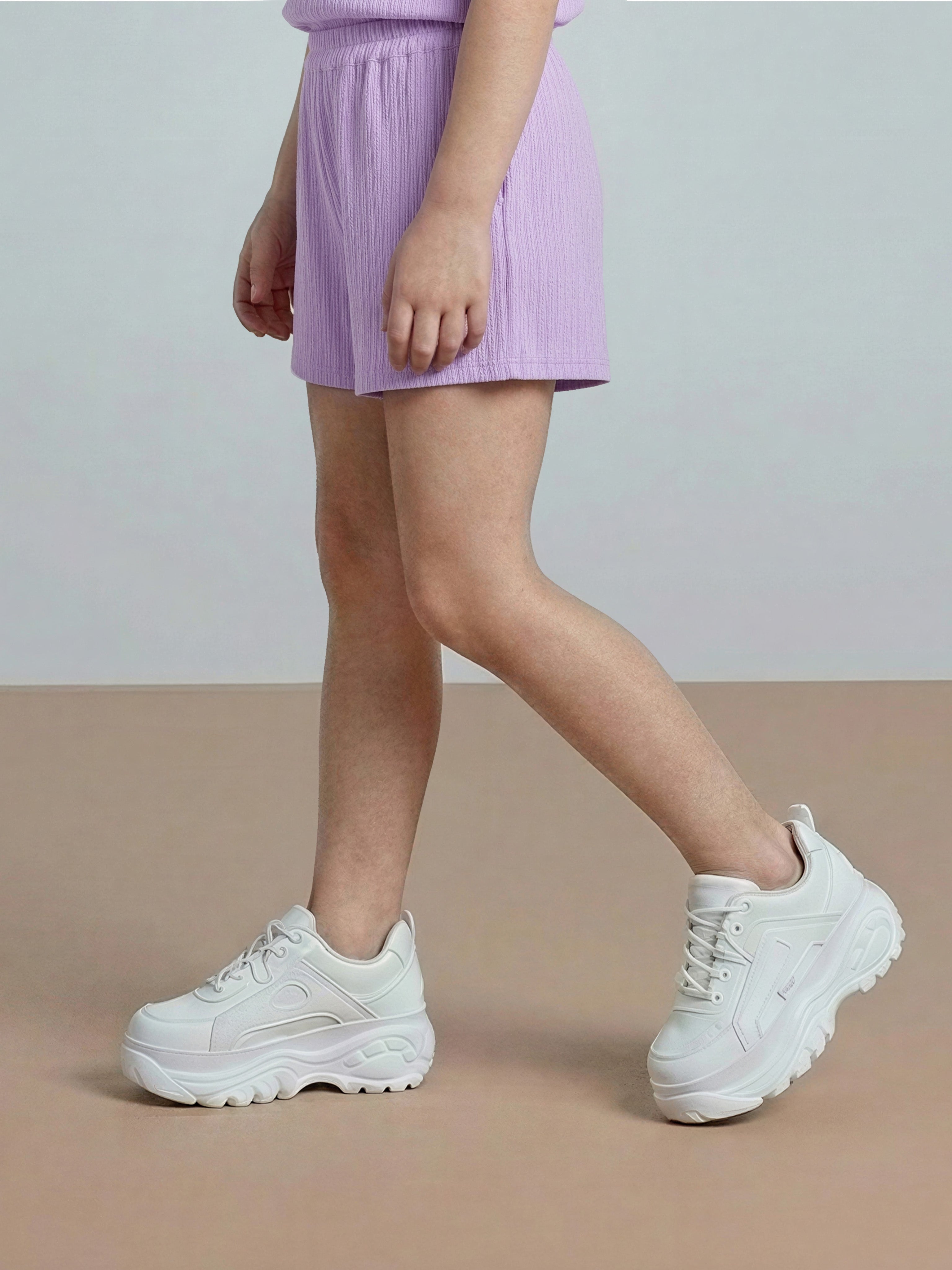 GIRLS Purple Textured Shorts