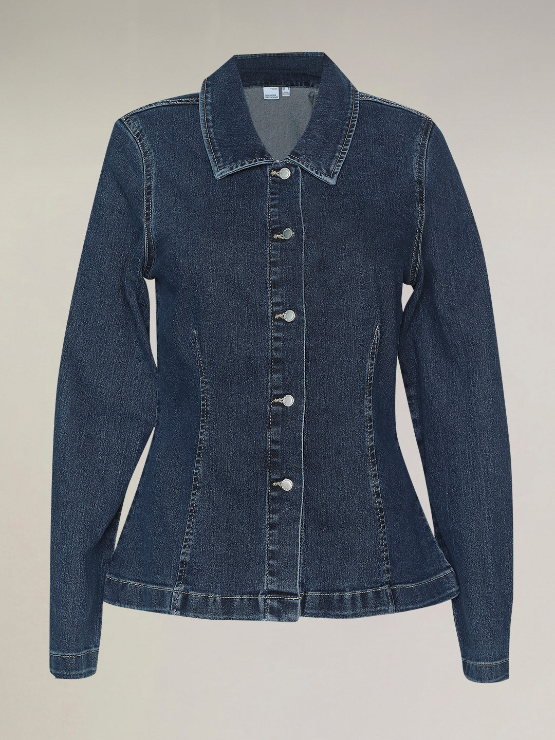 Dark Blue Cinched Denim Shirt