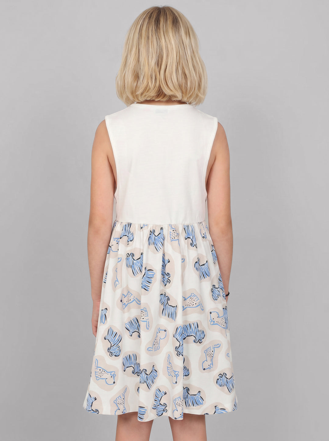 GIRLS White Animal Print Dress
