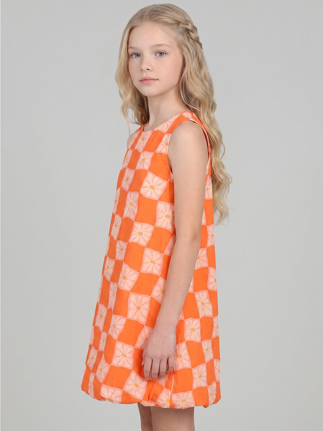 Girls Printed Sleeveless Dress