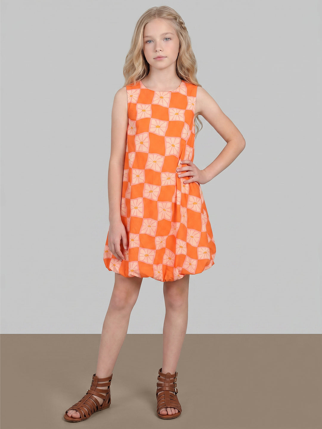 Girls Printed Sleeveless Dress