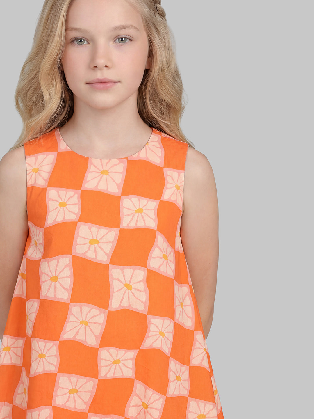 Girls Printed Sleeveless Dress