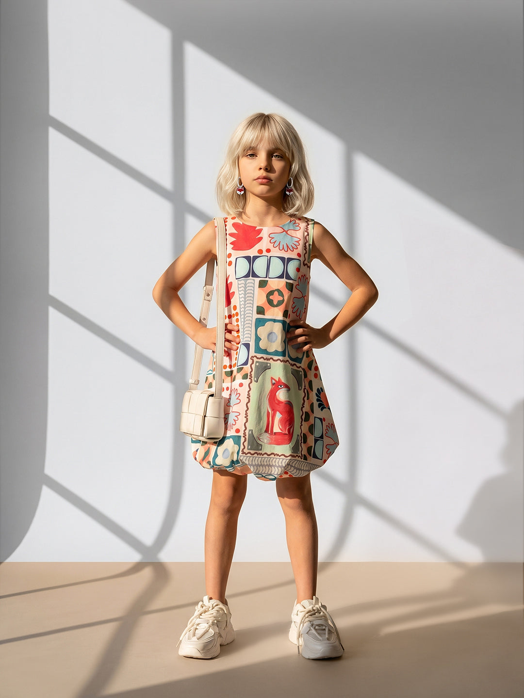 GIRLS Printed Bubble Hem Dress