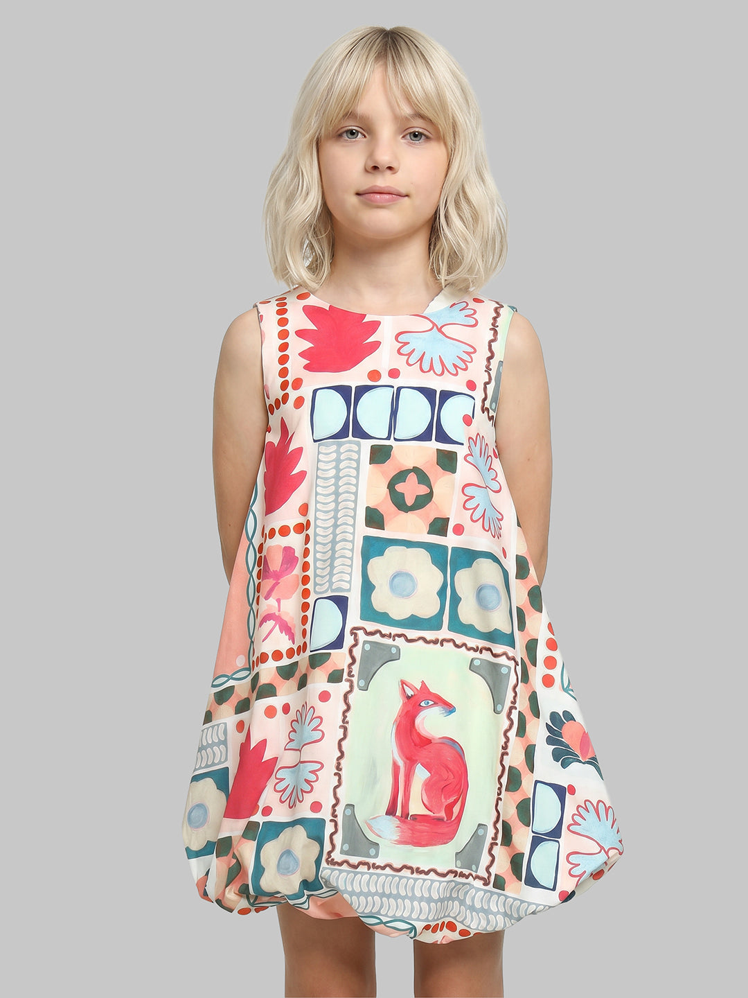 GIRLS Printed Bubble Hem Dress