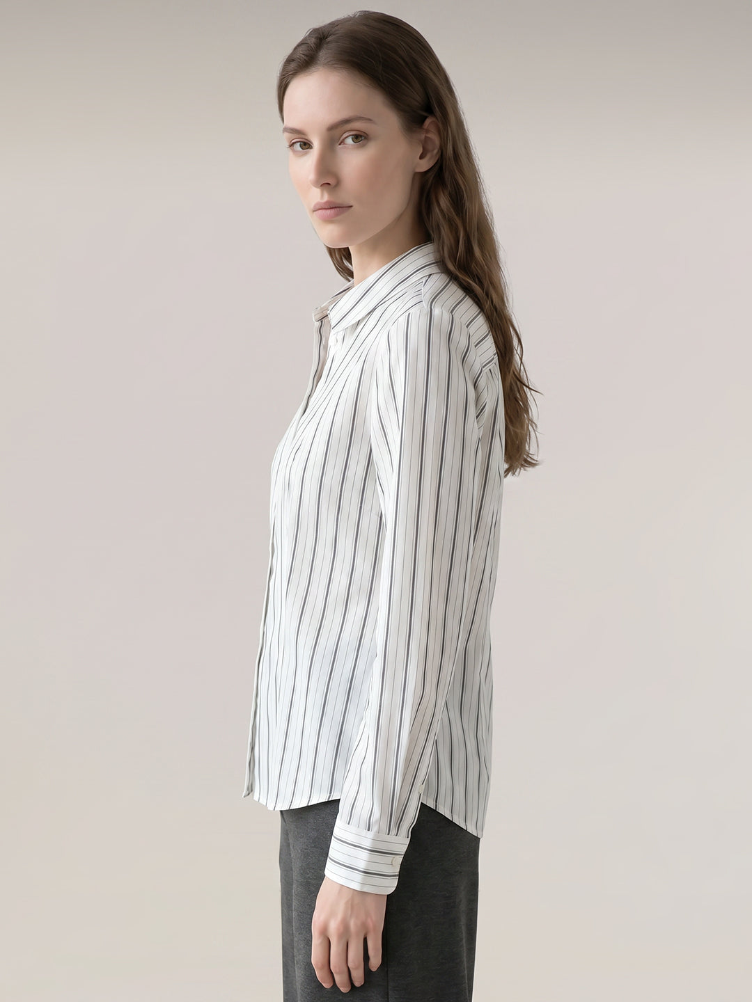 White striped fitted shirt