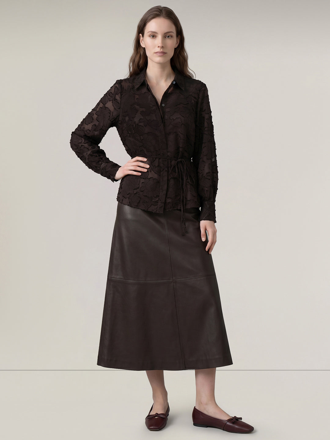 Dark Brown Floral Shirt