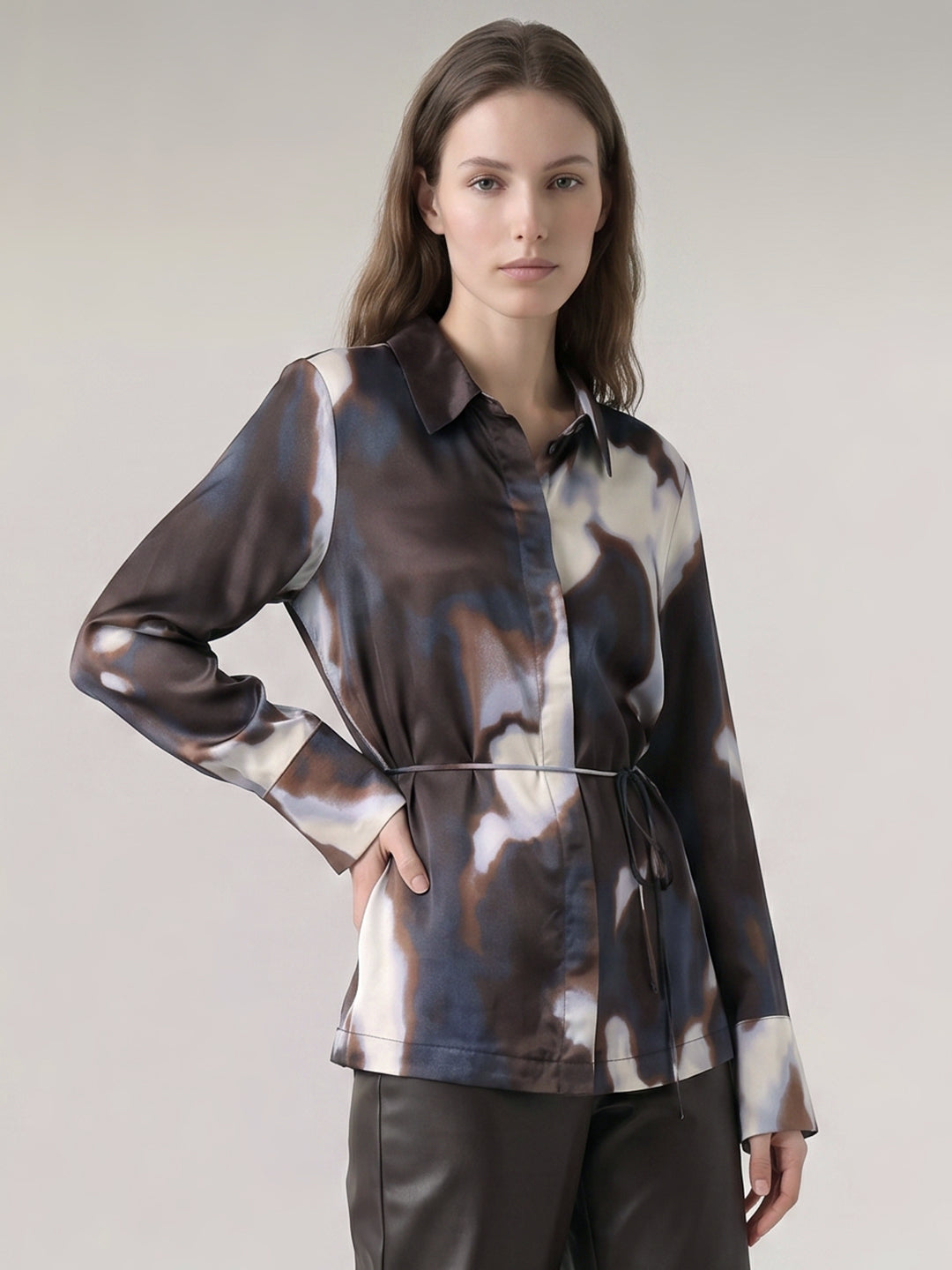 Brown Printed Shirt