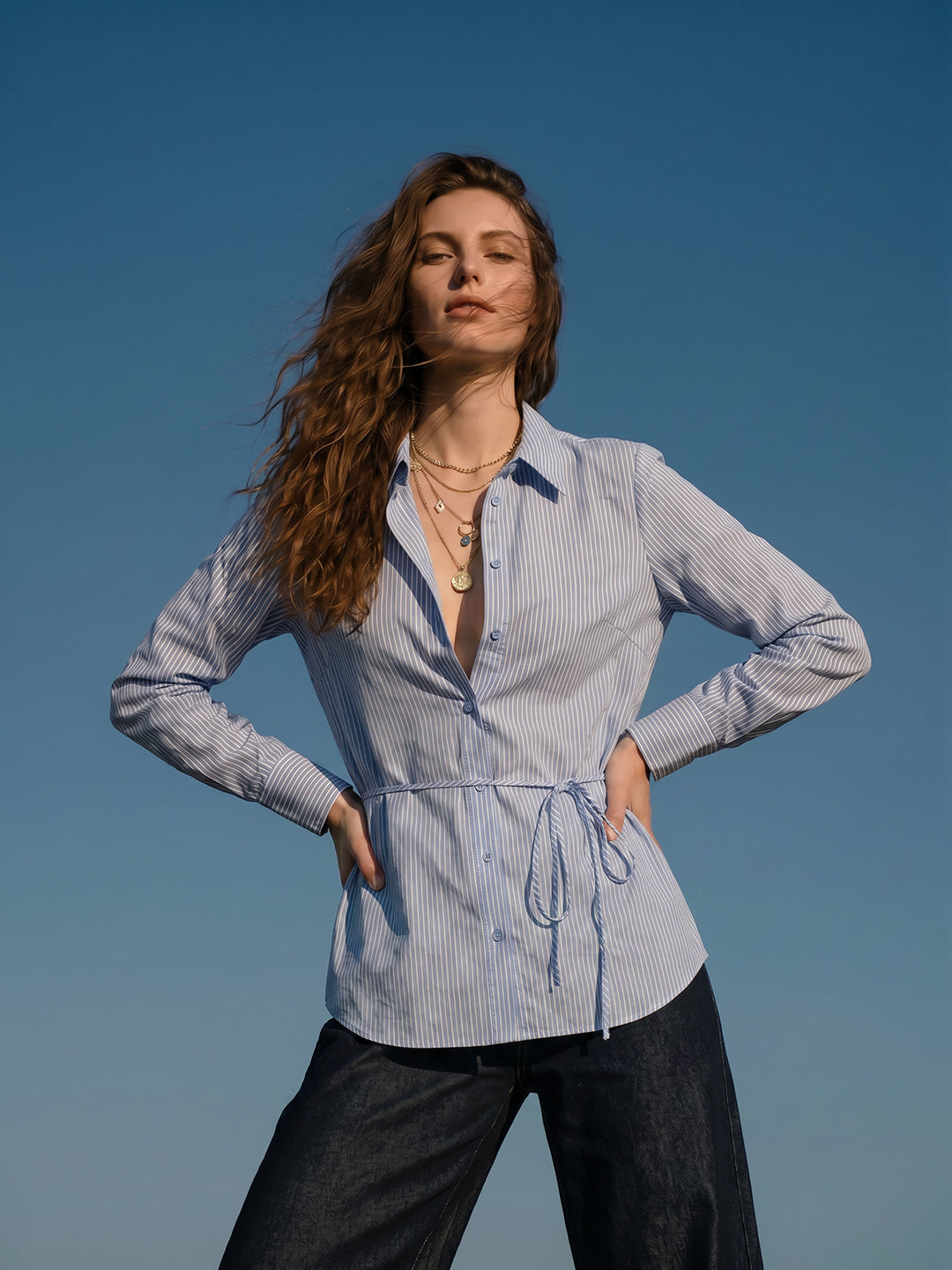 Light Blue Striped Shirt