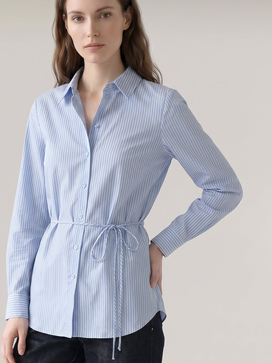 Light Blue Striped Shirt