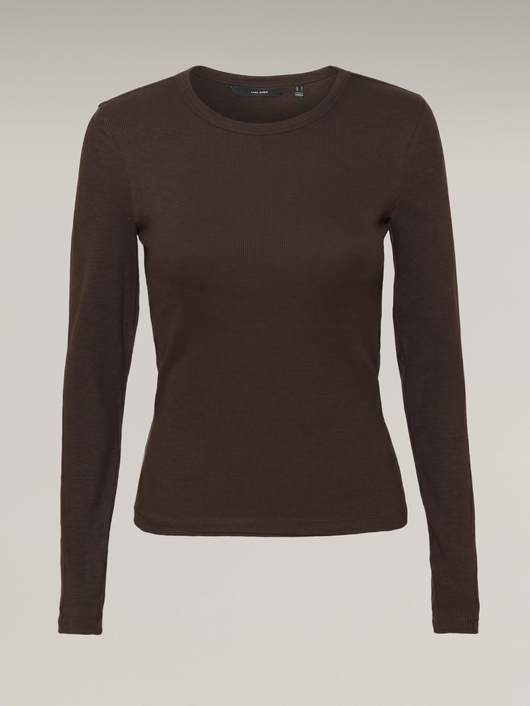 Brown Ribbed Top