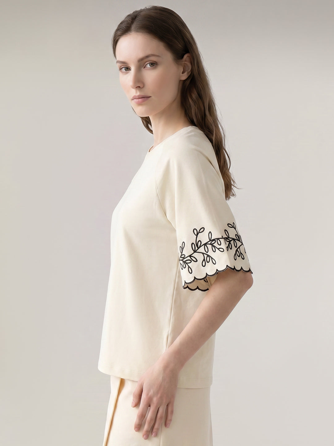 Dark Brown O-Neck Top