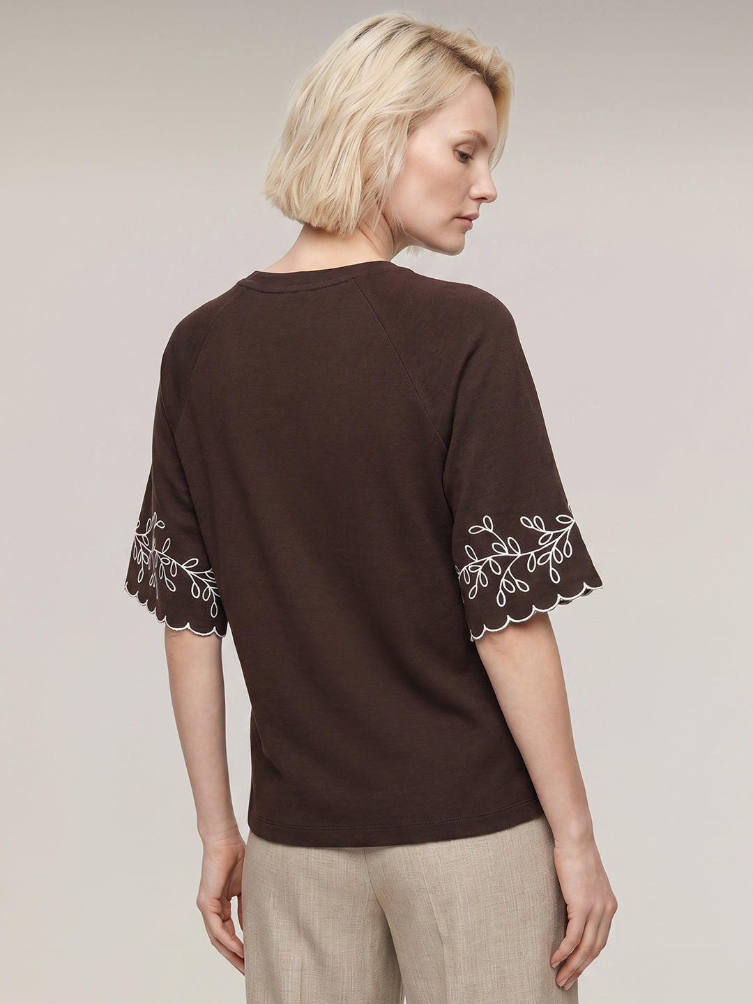 Beige O-Neck Top