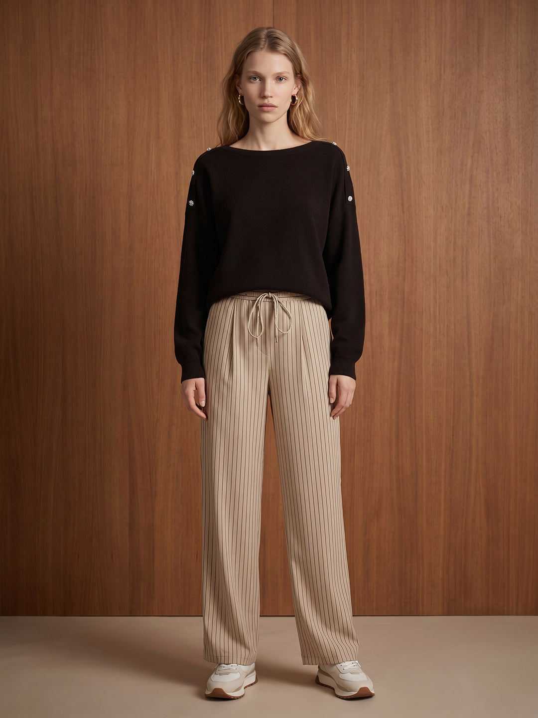 Dark Brown Boatneck Pullover