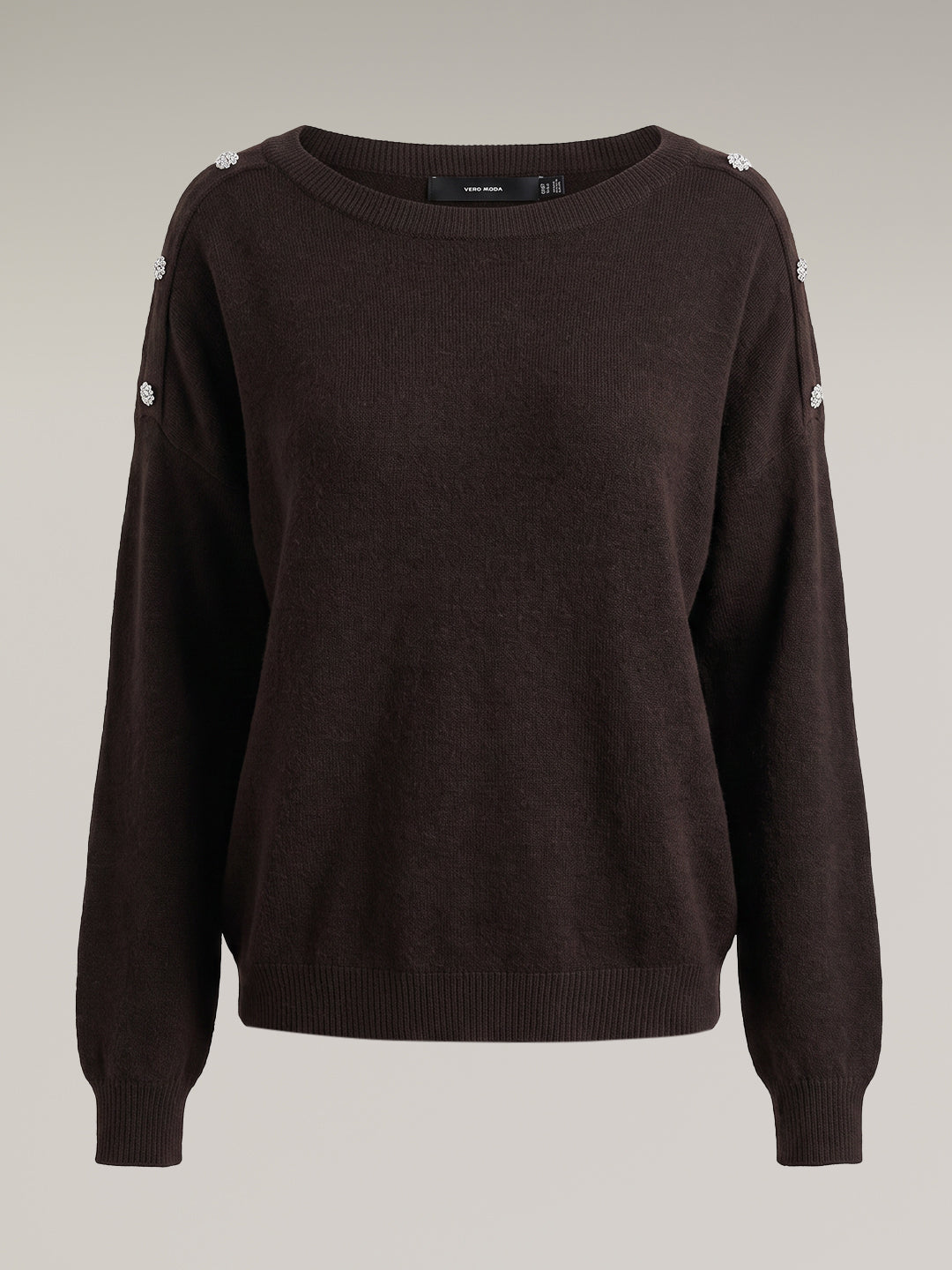 Dark Brown Boatneck Pullover