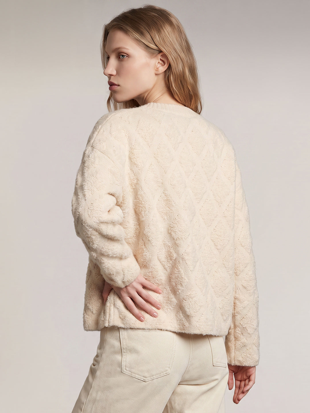 Beige O-Neck Pullover