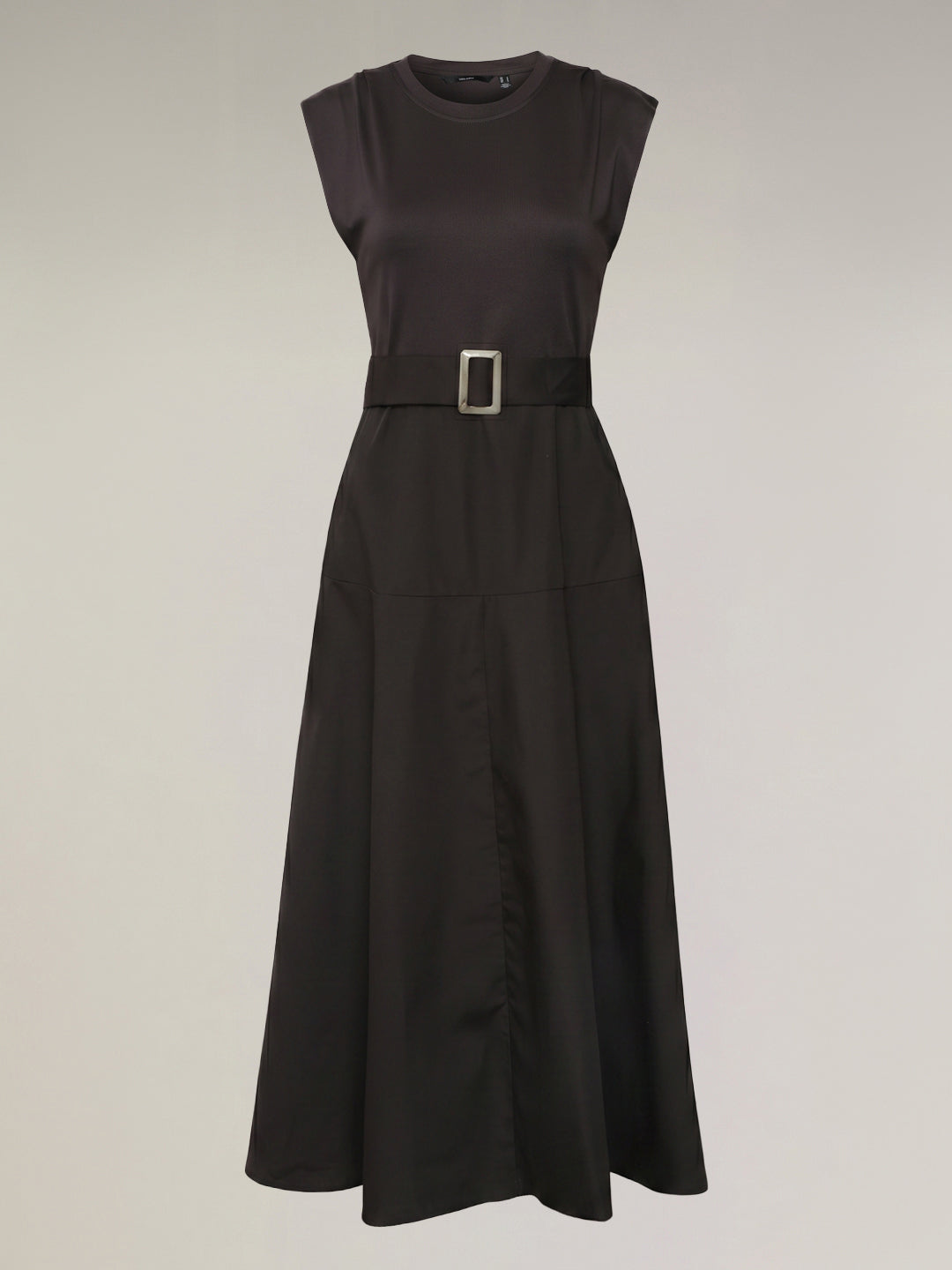 Dark Brown O-Neck Dress