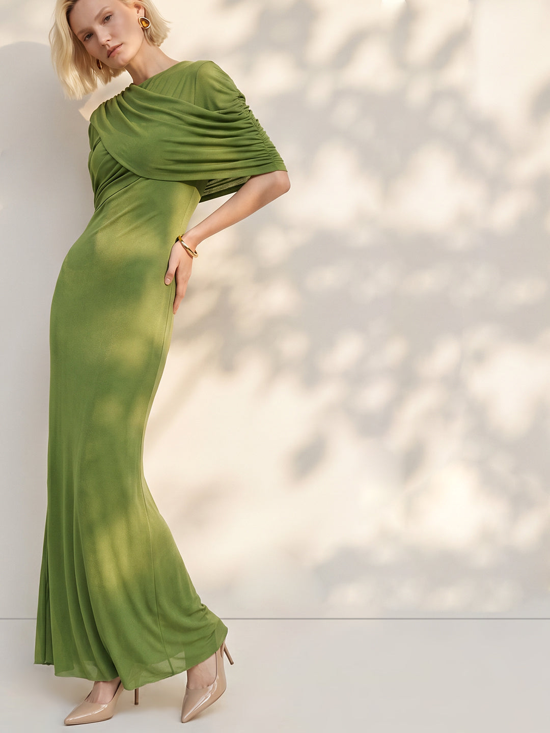 Green Mesh Maxi Dress