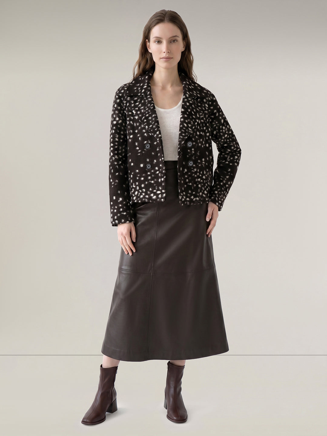 Brown Printed Jacket