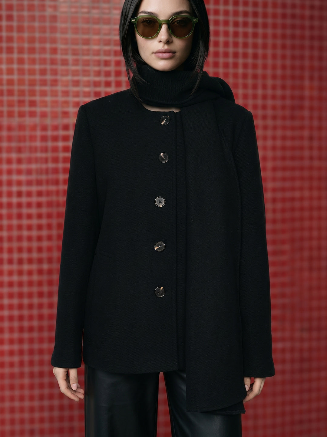 Black Wool Blend Jacket