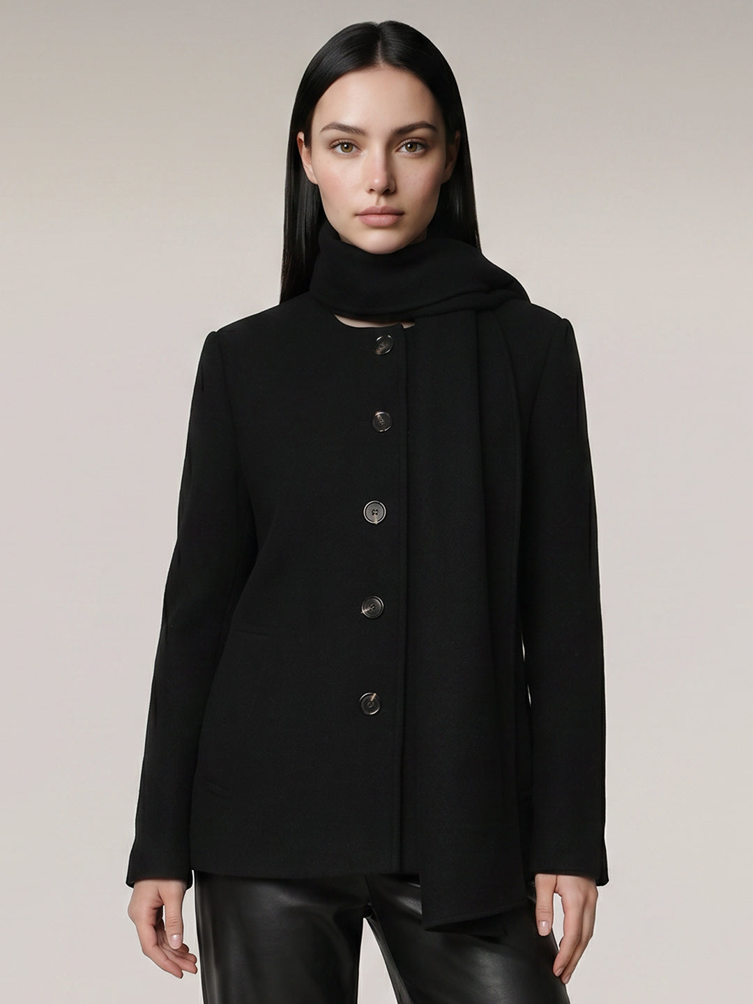 Black Wool Blend Jacket