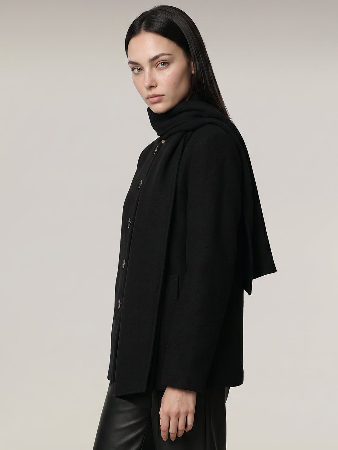 Black Wool Blend Jacket