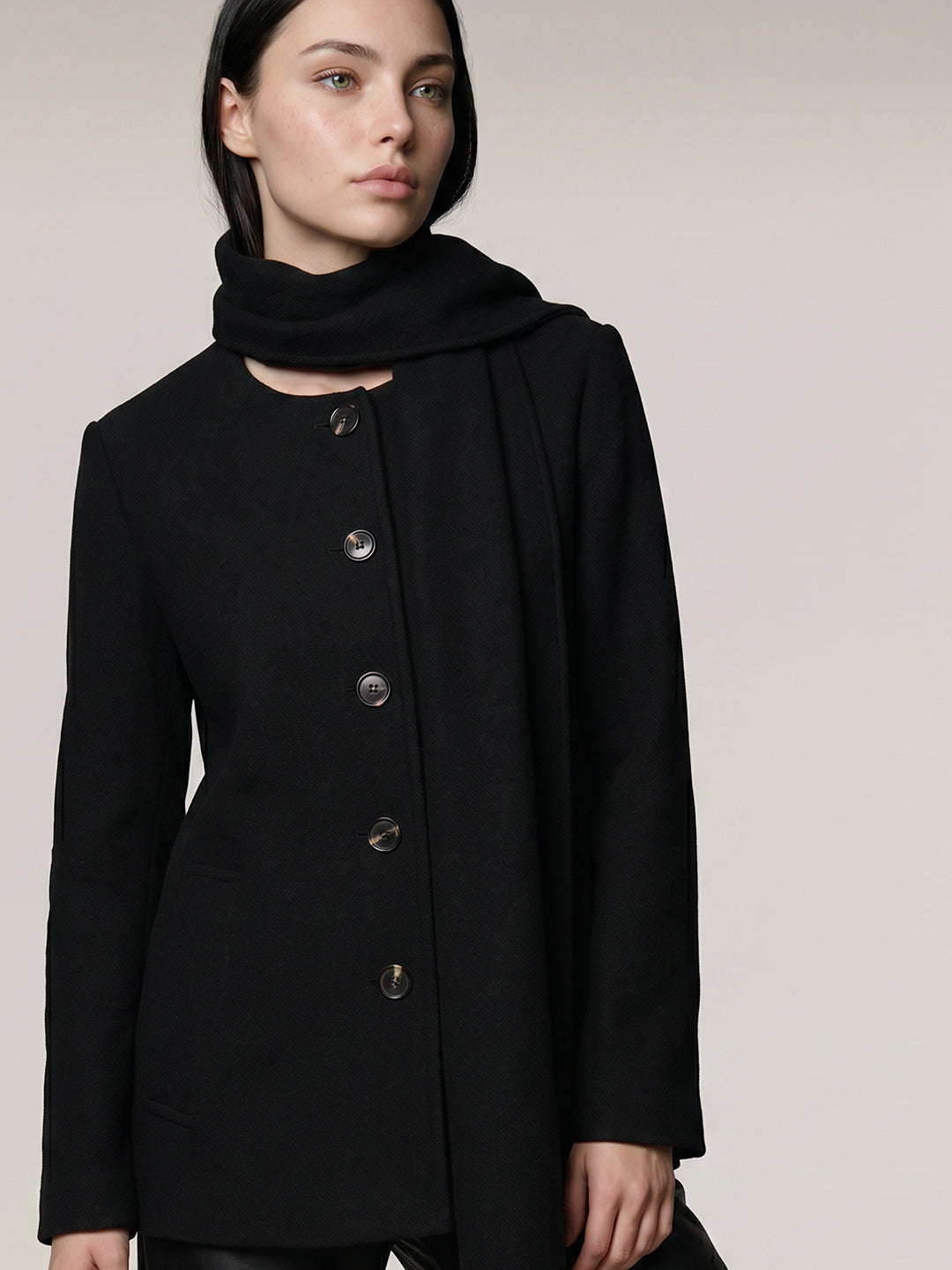 Black Wool Blend Jacket