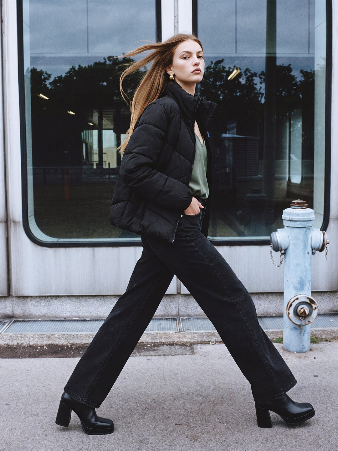 Black Quilted Puffer Jacket