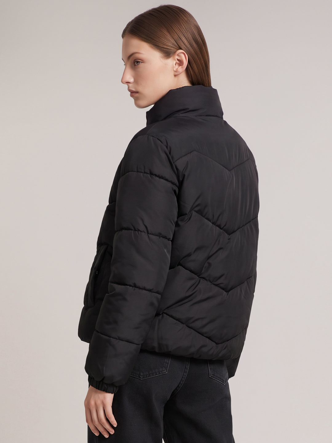 Black Quilted Puffer Jacket