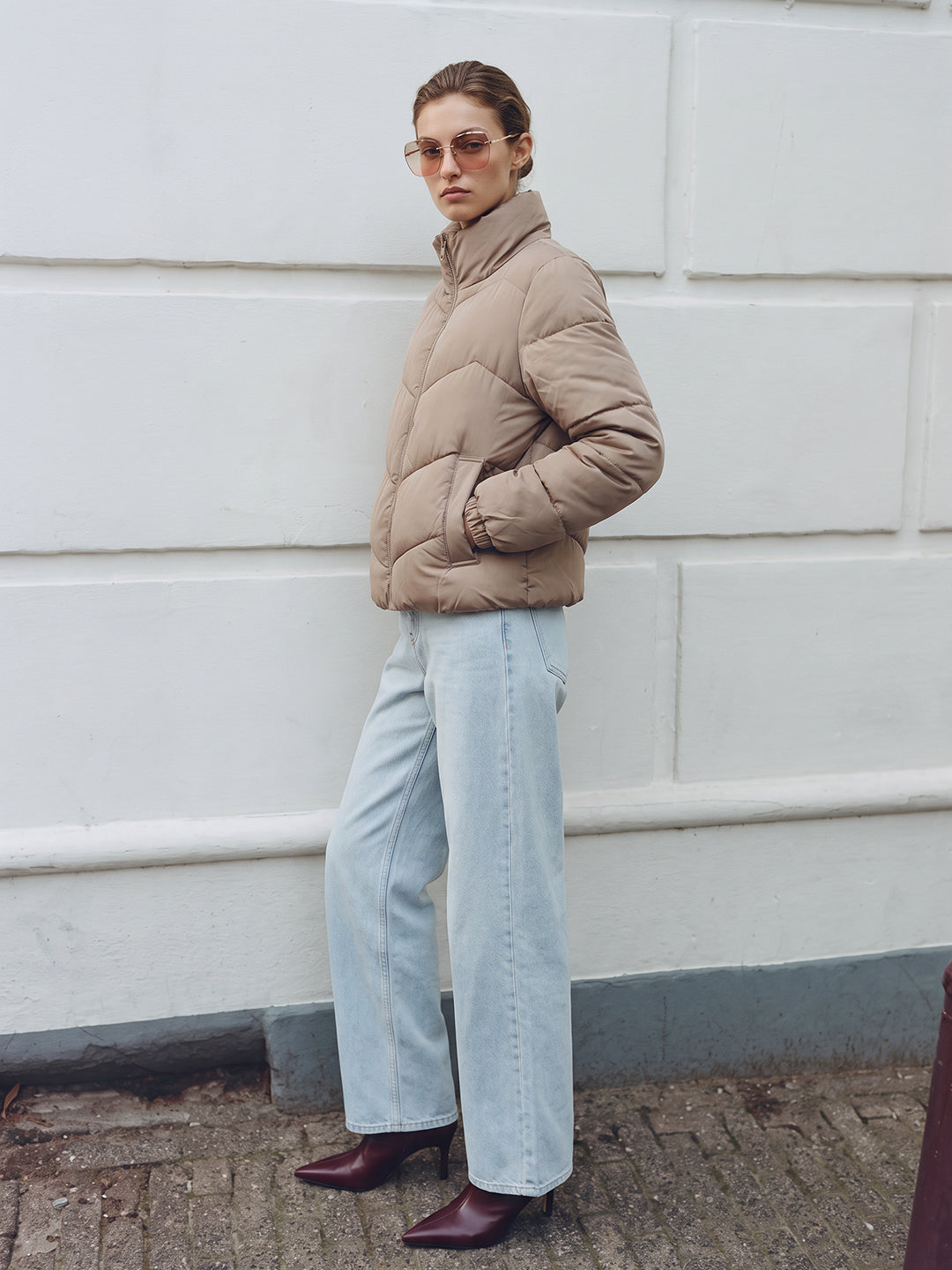 Grey Quilted Puffer Jacket
