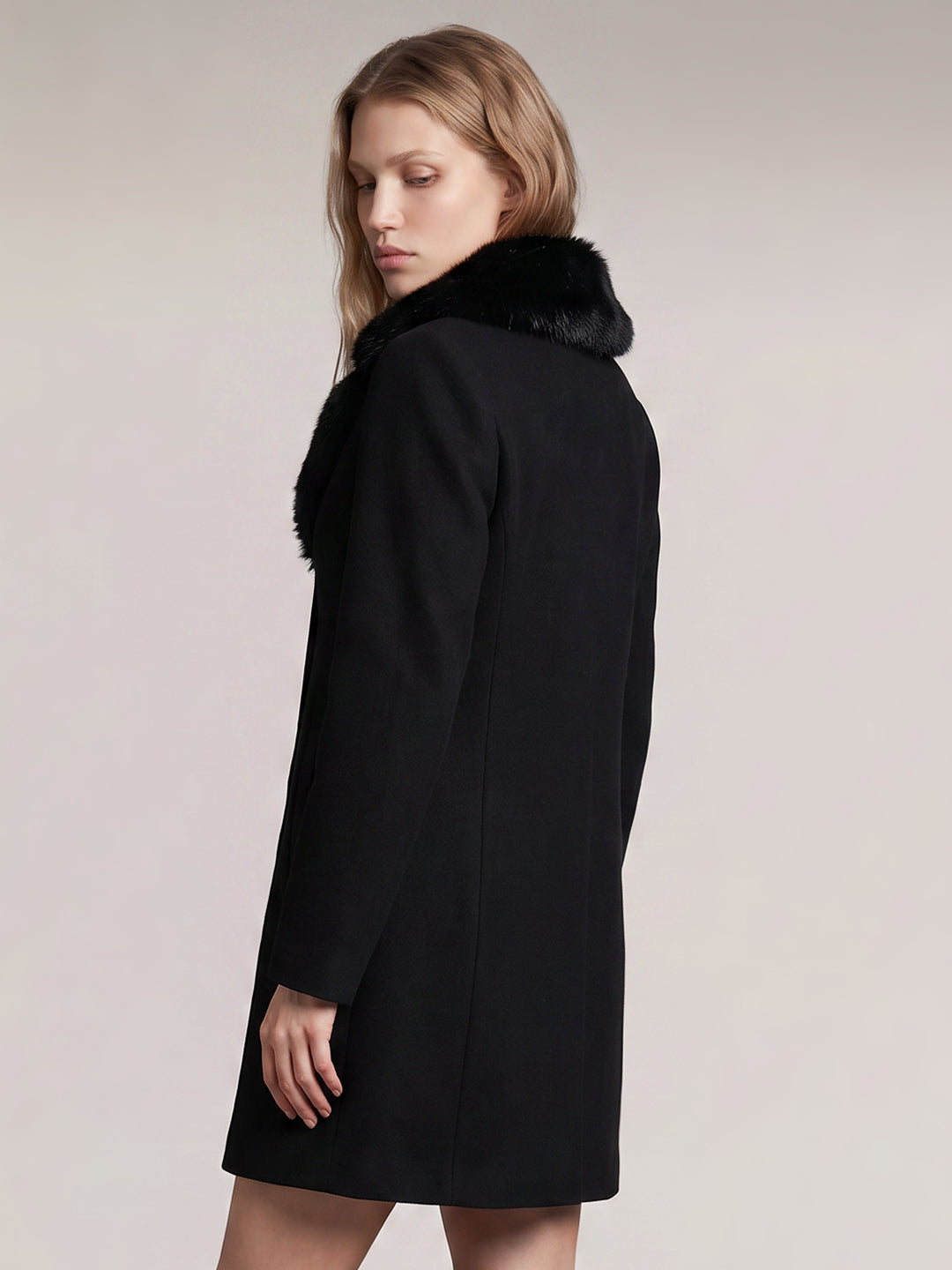 Black Faux Fur Coat
