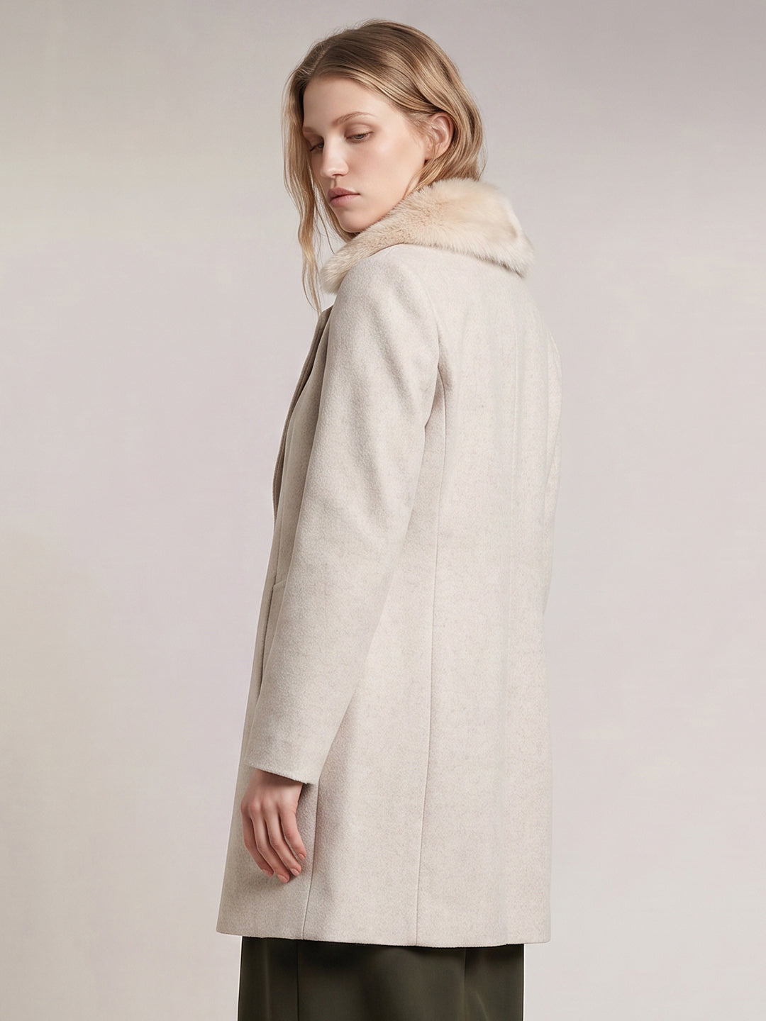 Beige Faux Fur Coat