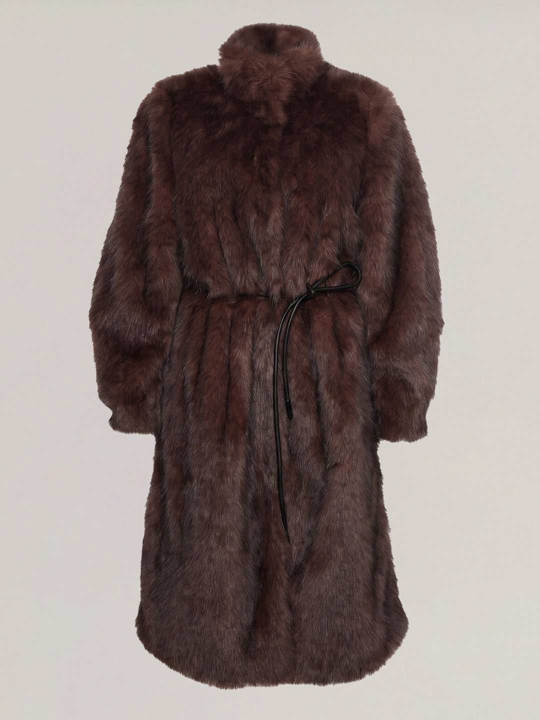 Dark Brown Faux Fur Coat