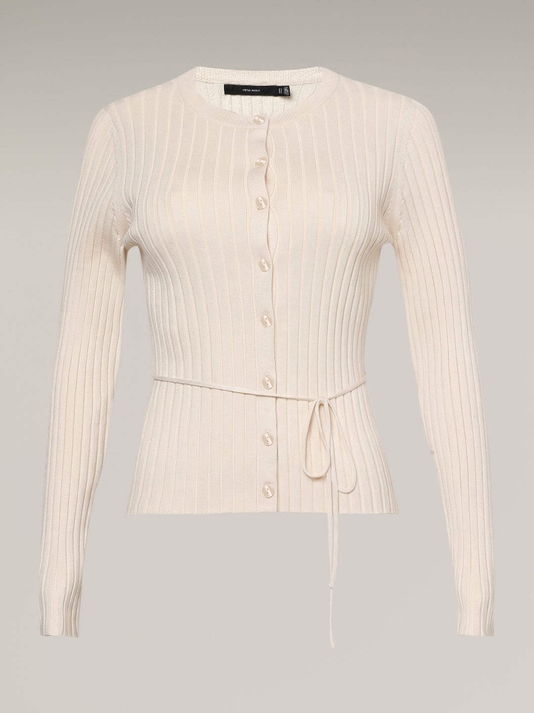 Beige O-Neck Cardigan