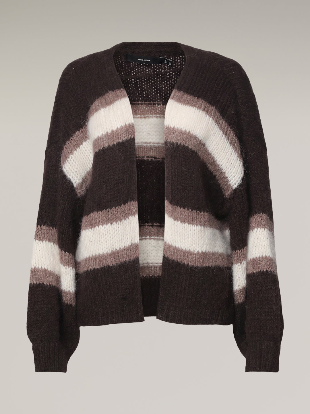 Dark Brown Striped Cardigan