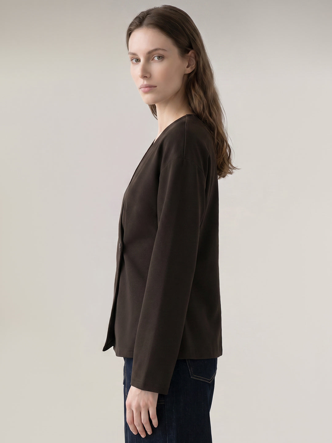 Dark Brown Wrap Top