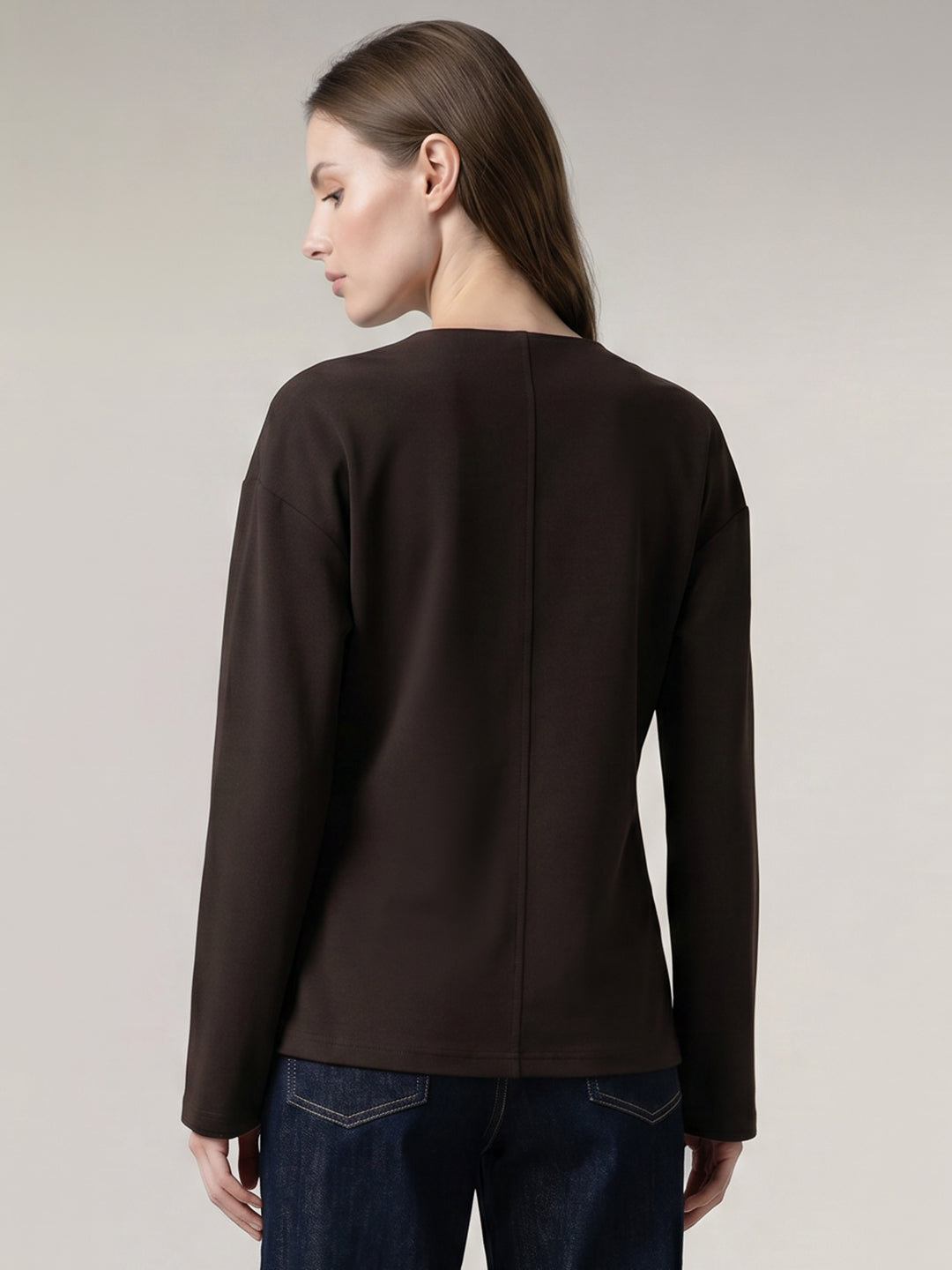 Dark Brown Wrap Top