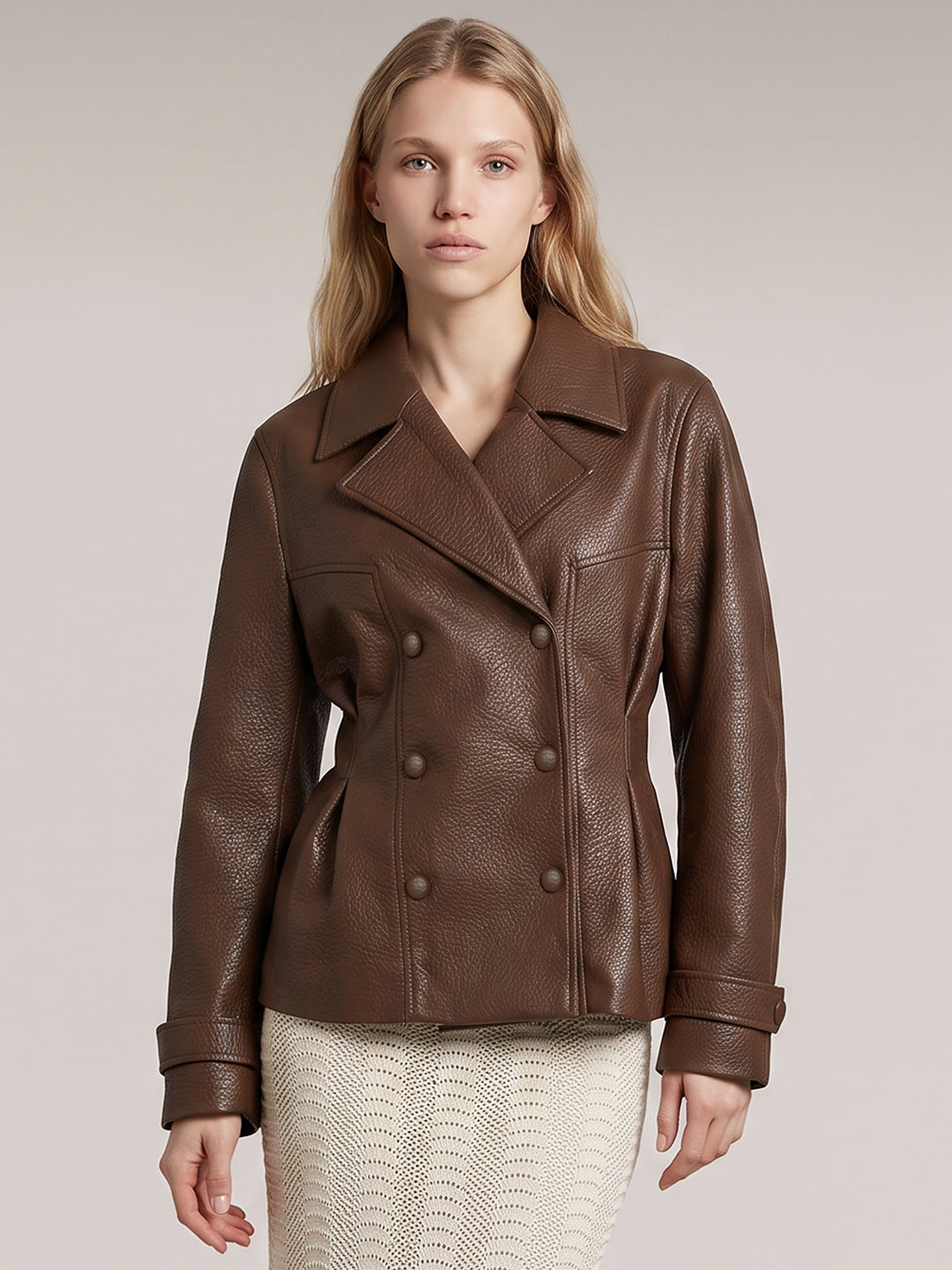 Brown Faux Leather Jacket