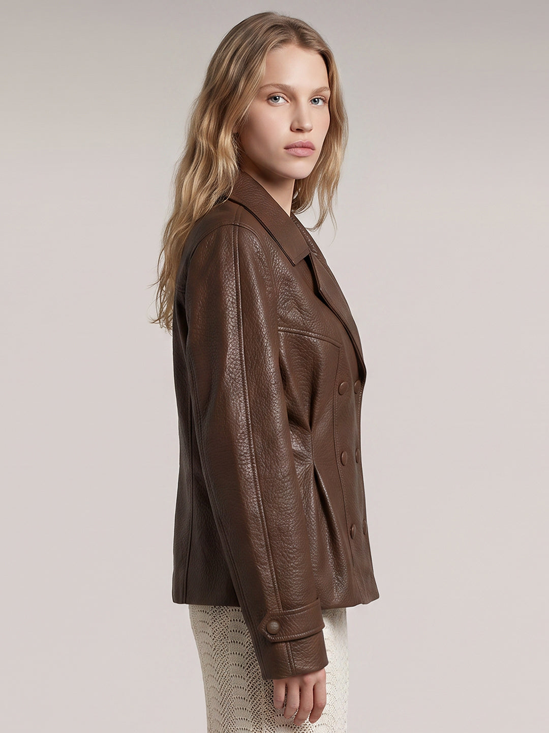 Brown Faux Leather Jacket