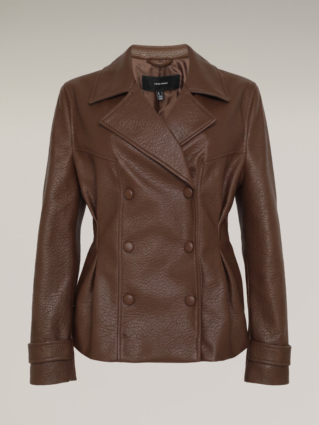 Brown Faux Leather Jacket